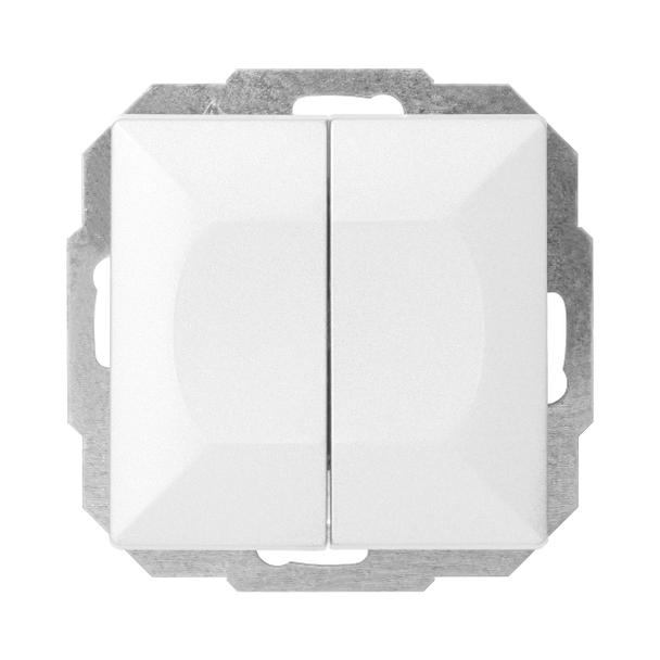 Łącznik podtynkowy schodowy podwójny Pearl, 10A, 250V, WP-2/5P, biały