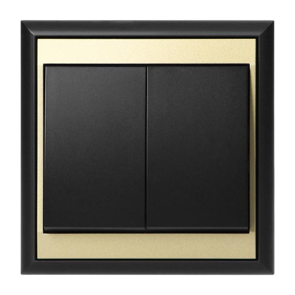Łącznik podtynkowy świecznikowy Luna, 10A, 250V, WP-2L, czarny/złoty