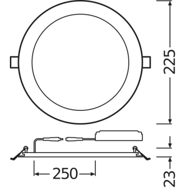 Oprawa DOWNLIGHT SLIM ALU DN205 22W 4000K WT