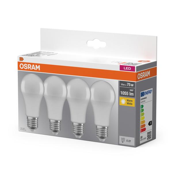 OSRAM Żarówka LED E27 11W (75W) ciepła 2700K 4 szt. LEDVANCE