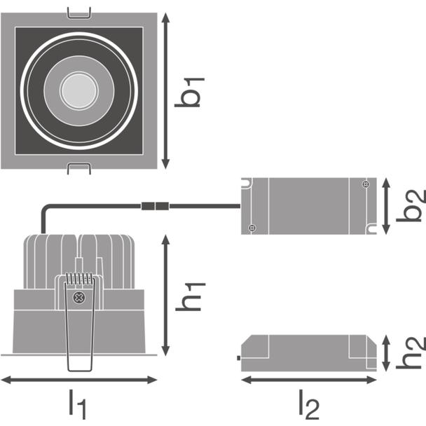 Oprawa SPOT SQUARE DARKLIGHT ADJUST 8W 3000K FL BK