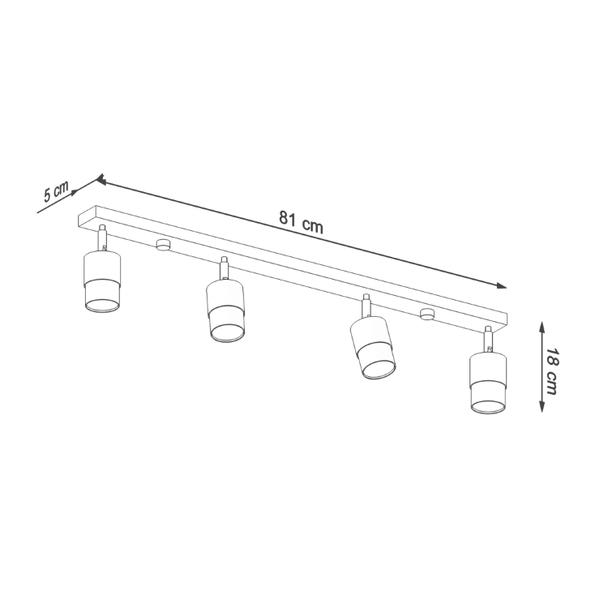 Lampa Plafon NERO 4 czarny/chrom SUFITOWA