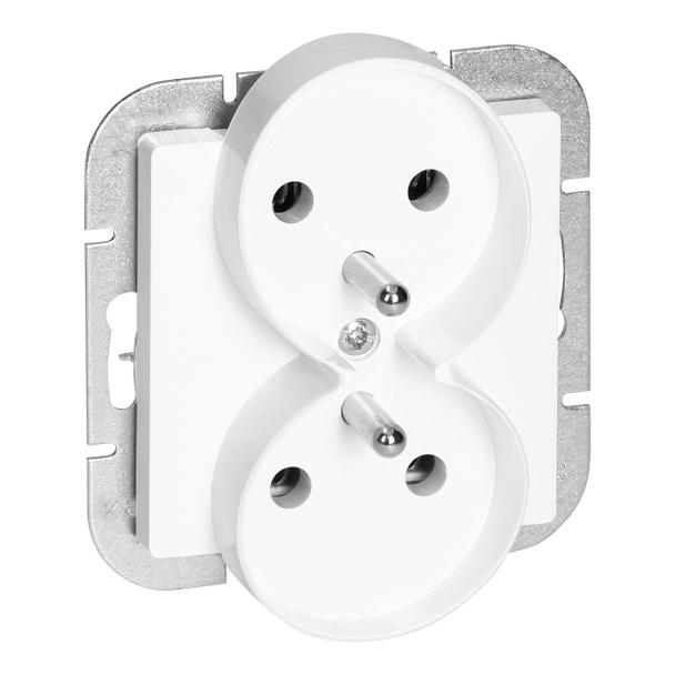 Gniazdo podwójne podtynkowe 2x2P+Z Pearl, 16A, 250V, PT-6 PR, biały