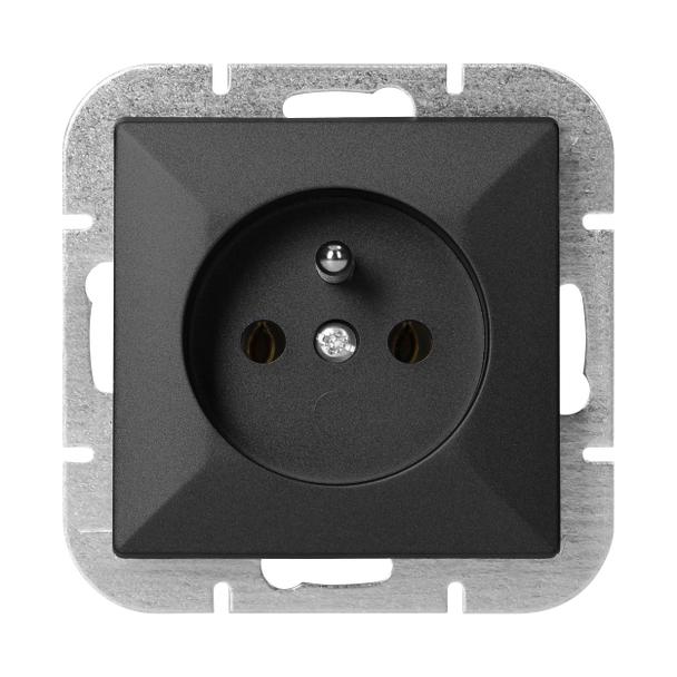 Gniazdo pojedyncze podtynkowe 2P+Z Pearl, 16A, 250V, PT-16P, czarny