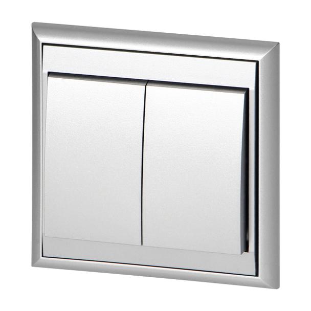 Łącznik podtynkowy świecznikowy Luna, 10A, 250V, WP-2L, srebrny