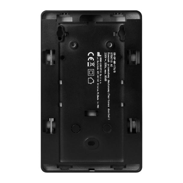 STRATIS AC, dzwonek przewodowy elektromechaniczny dwutonowy, 230V, czarny
