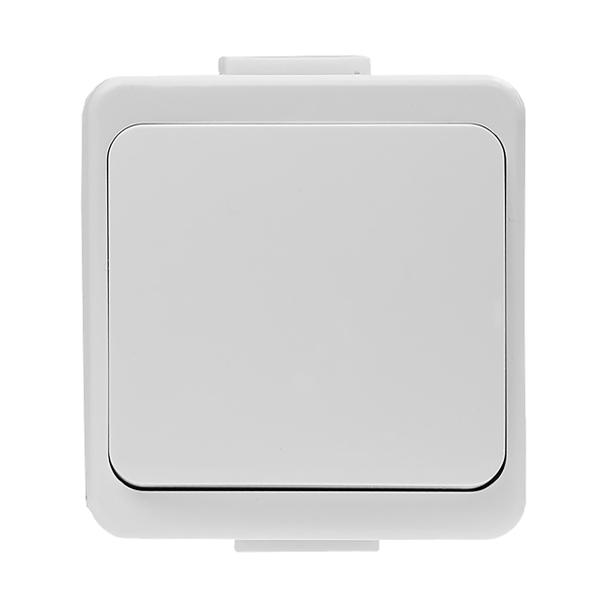 Łącznik zwierny natynkowy 10A, 250V, światło/dzwonek IP44, SMART, biały