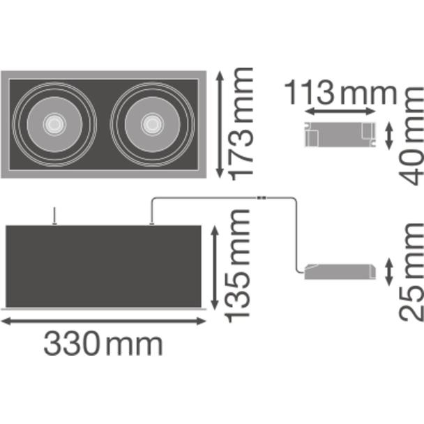 Oprawa SPOT MULTI 2x30W 3000K FL WT BK
