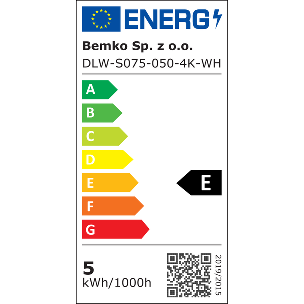 OPRAWA DOWNLIGHT LED WALED 5W 4000K 420LM IP66/IP20 PF>0.5 75x75x20MM KWADRAT BIAŁY