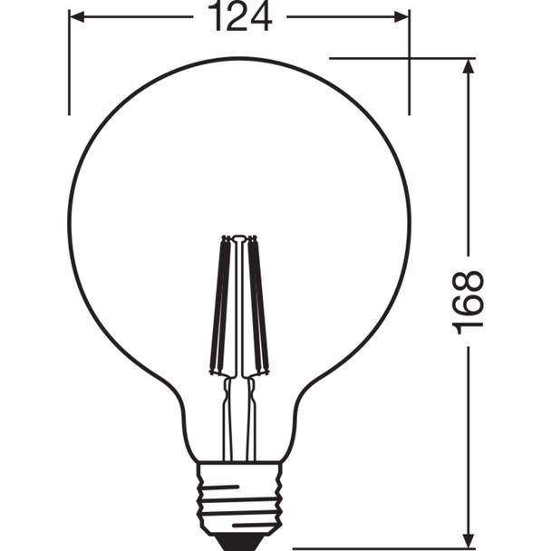 Żarówka LED Vintage 1906 LED CL GLOBE125 FIL GOLD 55 non-dim 6,5W/825 E27 4058075809406