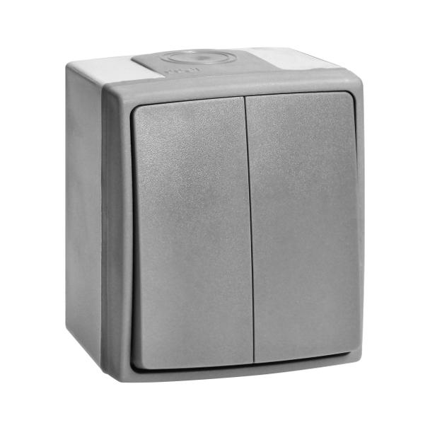 Łącznik świecznikowy AQUATIC PRO IP55, 10A, 230V AC, Szaro-Grafitowy