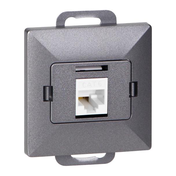 Gniazdo 1xRJ45 Cat5 Pearl, RJ45-5CAT/P1, antracyt