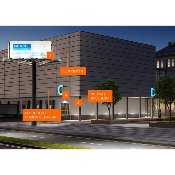 Naświetlacz LED FLOOD COMPACT SENSOR V 20W 830 SYM 100 BK 4058075575264 LEDVANCE