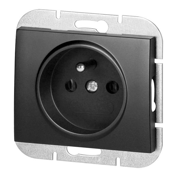 Gniazdo pojedyncze podtynkowe 2P+Z Onyx, 16A, 250V, PT-16O, czarny