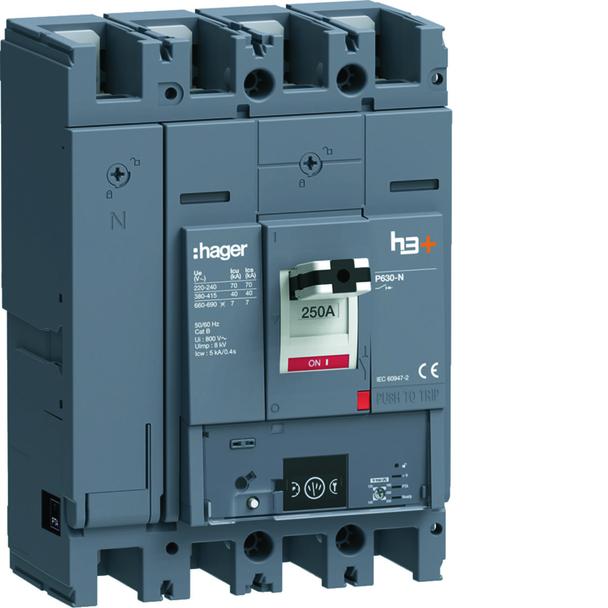 MCCB Wyłącznik mocy h3+ P630 Energy 4x250A 40kA HNW251NR HAGER