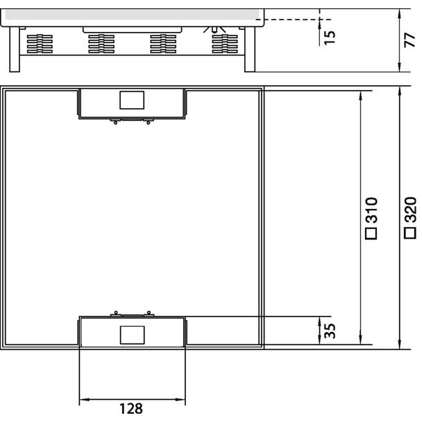 tehalit.VE-EE Pokrywa uchylna do bazy IP30 5kN Q16 320x320 15mm stal nierdzewna