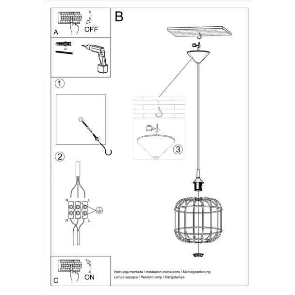 Sollux Lampa wisząca CELTA czarna SL.0296