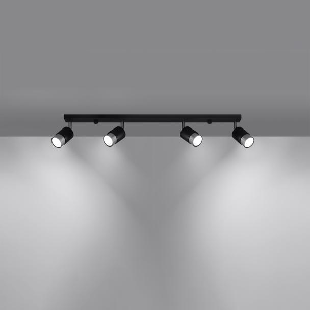 Lampa Plafon NERO 4 czarny/chrom SUFITOWA
