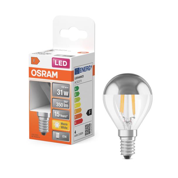 Lampa LED STAR CL P Filament szkło przezroczyste Mirror Silver 34 non-dim 4W 827 E14