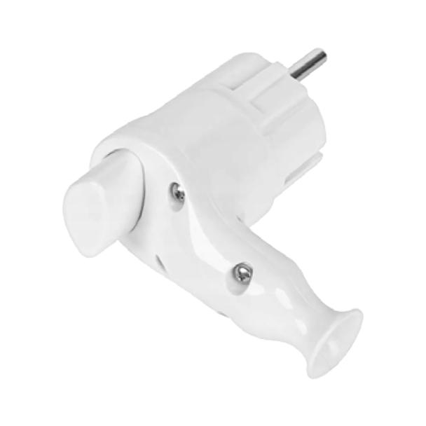 Wtyczka kątowa Uni-Schuko z wypychaczem 16A/250V, biała