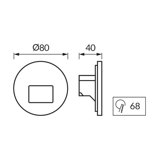 Oprawa dekoracyjna LED WEKTOR LED C 1,2W BLACK CCT