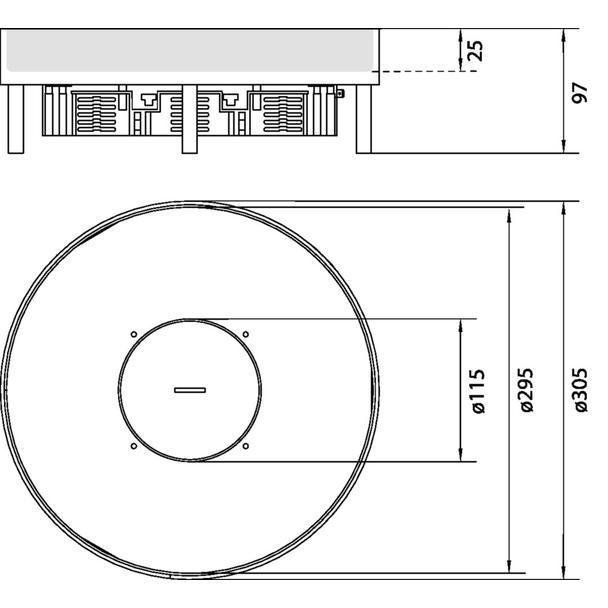 tehalit.VE-EE Pokrywa tubus IP54 20kN EKSR12 fi306 25mm stal nierdzewna