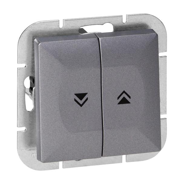 Łącznik roletowy podtynkowy Pearl, 10A, 250V, WP-10P, antracyt