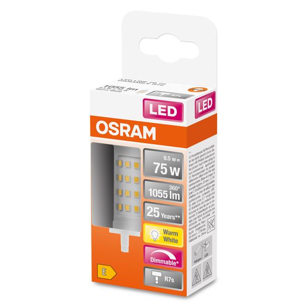 LED LINE 78mm 75D 9,5W 827 230V R7S 6X1 LEDVANCE