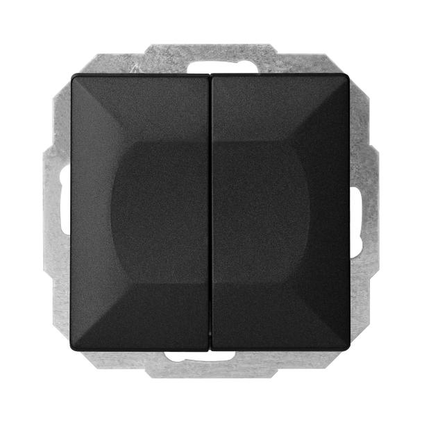 Łącznik podtynkowy schodowy podwójny Pearl, 10A, 250V, WP-2/5P, czarny