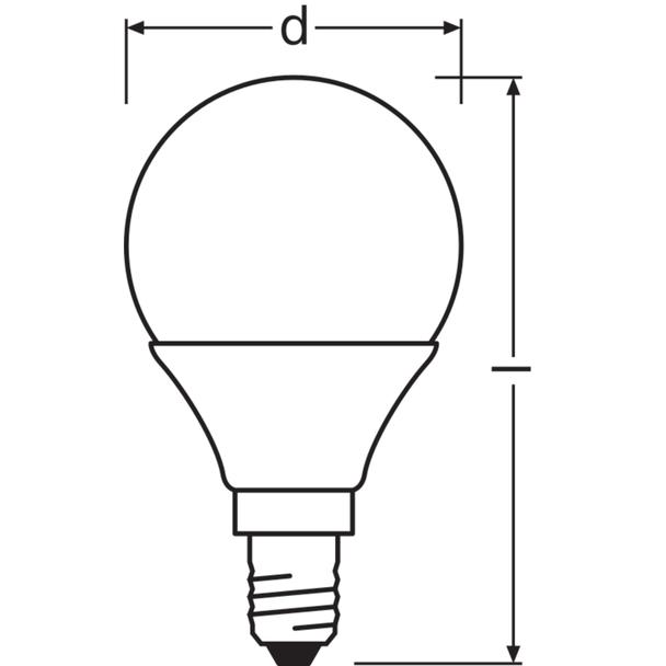 Żarówka LED E14 5/40W 470lm 200° 2700K ciepła biel VALUE OSRAM