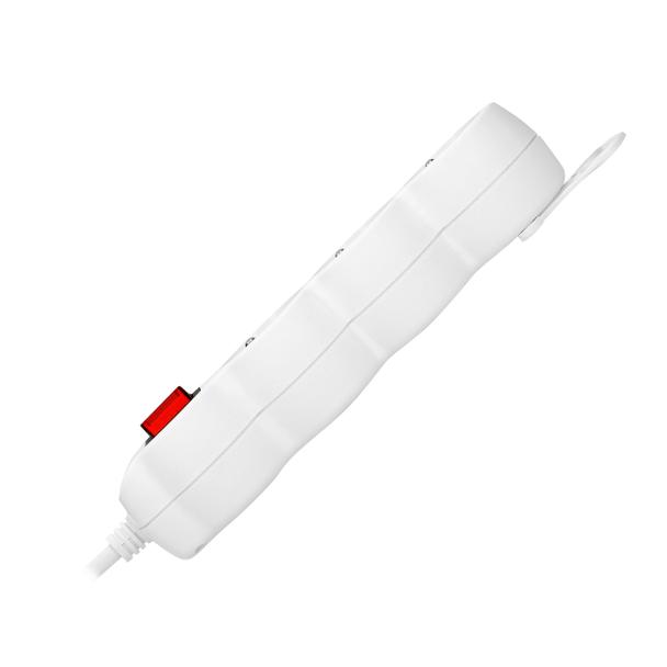 Przedłużacz 3-krotny 2P+Z (Schuko) z wyłącznikiem, 1,5m H05VV-F 3x1,5mm2, Imax=16A, płaska wtyczka,