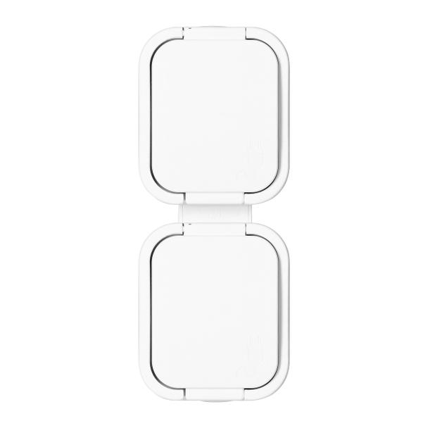 Gniazdo podwójne natynkowe 2x2P+Z, bryzgoszczelne z klapką, pionowe B2, IP54, NT-6B2/P, biały