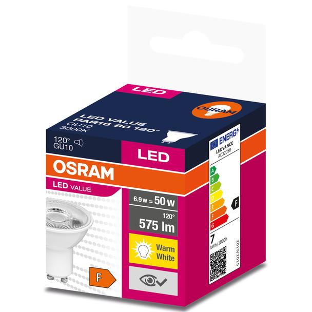 Żarówka LED GU10 VALUE PAR16 80 120 6,9W/830 230V 4058075598768 LEDVANCE