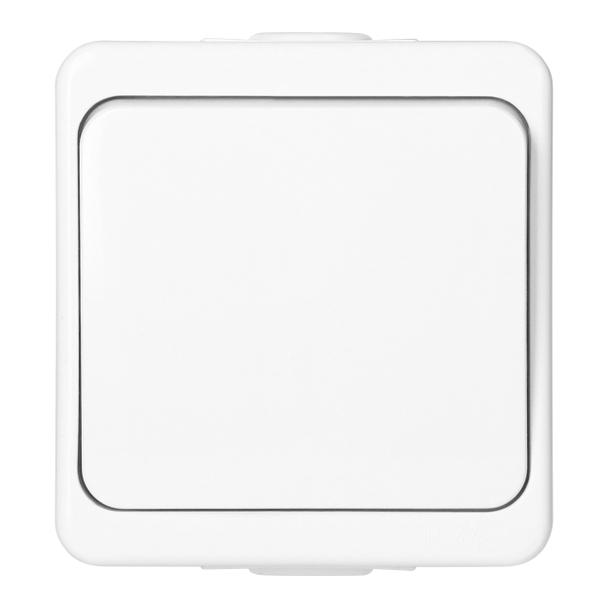 Łącznik zwierny natynkowy 10A, 250V, światło/dzwonek IP44, SMART, biały