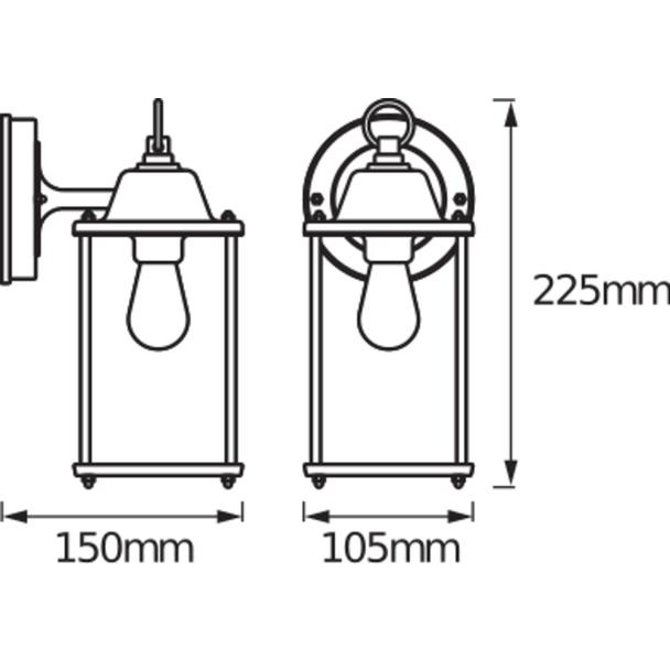 Kinkiet Ogrodowy LED E27 Oprawa Latarnia Czarna ENDURA CLASSIC LANTERN 4058075206625 LEDVANCE