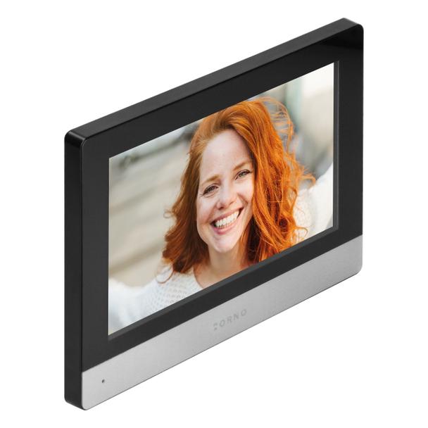 Wideo monitor bezsłuchawkowy, kolorowy, LCD 8", dotykowy, WiFi + APP na telefon, z gniazdem na kartę