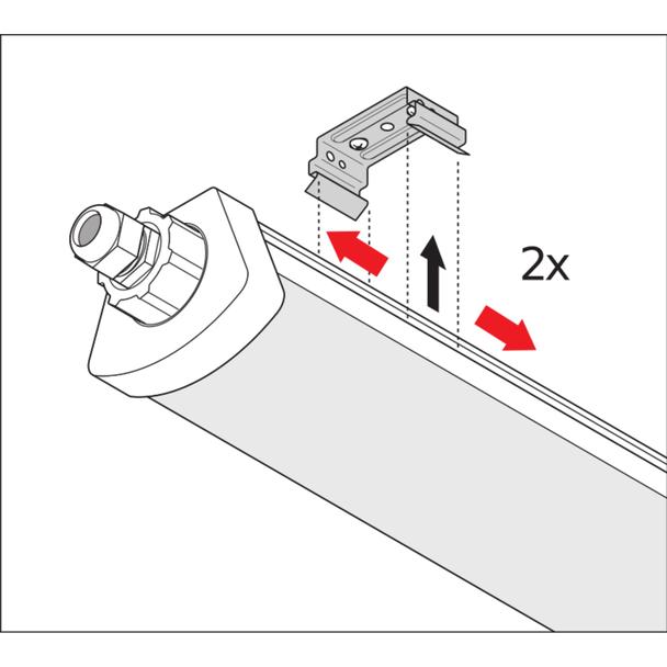 Oprawa DAMP PROOF LED COMPACT 1200 44W 4000K GR IP66