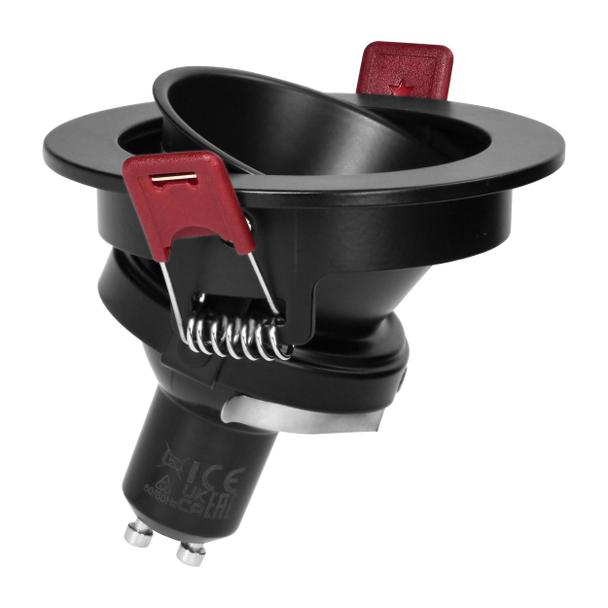 FONDI RC ramka dekoracyjna oprawy punktowej, MR16/GU10 max. 50W, okrągła, stała, aluminiowa, czarna AD-OD-6522/B ORNO