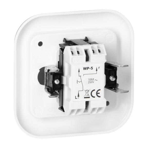 Łącznik podtynkowy 10A, 250V, schodowy, FAN, biały
