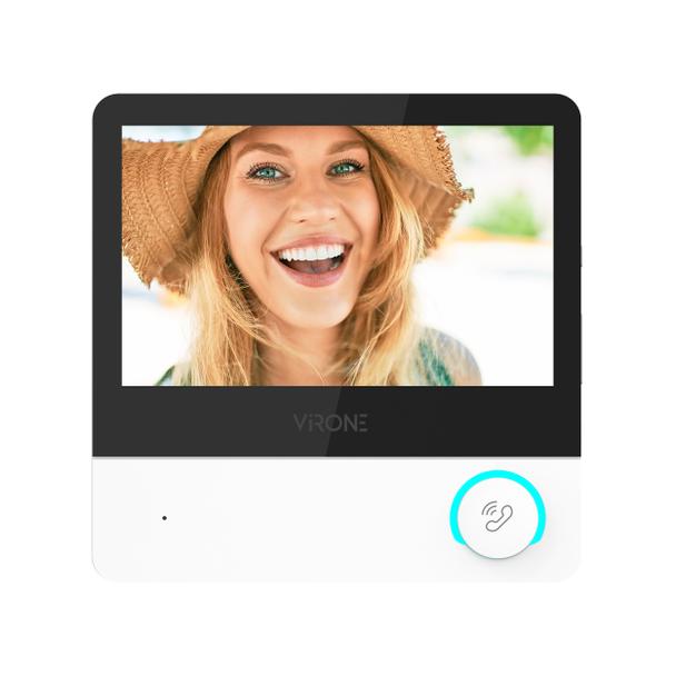 Wideo monitor bezsłuchawkowy, kolorowy, LCD 7", dotykowy, WiFi + APP na telefon, z gniazdem na kartę