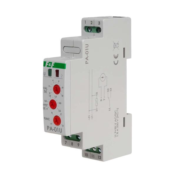 Przekaźnik analogowy z wejściem napięciowy wejście 0-10V 8A montaż na szynie DIN MAX-PA-01U F&F