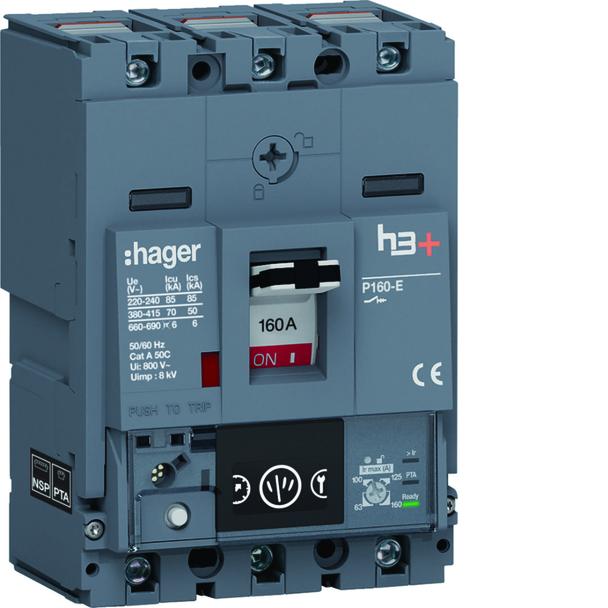 MCCB Wyłącznik mocy h3+ P160 3P 160A 70kA Energy HES160NC HAGER