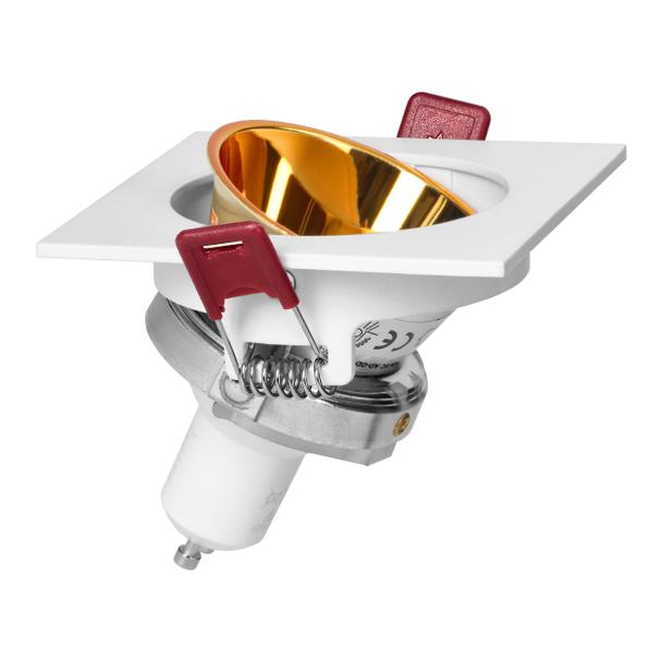 FONDI SC ramka dekoracyjna oprawy punktowej, MR16/GU10 max 50W, kwadrat, stała, aluminiowa, biało-zł