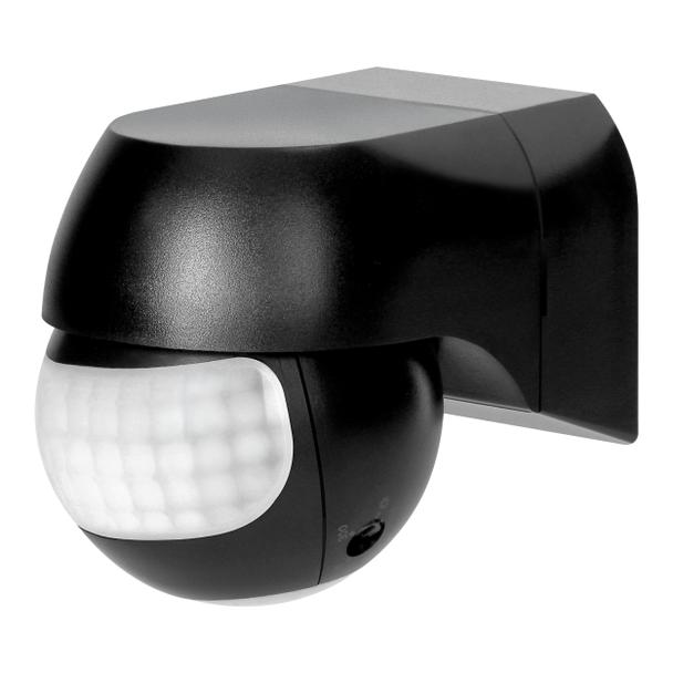 Czujnik ruchu 180° IP44, 800W, max 15m, mini, czarny