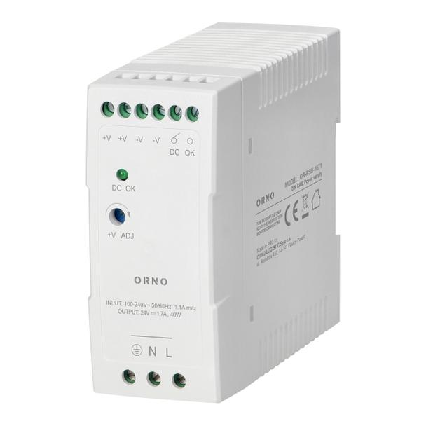 Zasilacz przemysłowy, na szynę DIN, 24VDC, 2,5A, 60W, w plastikowej obudowie OR-PSU-1671 ORNO