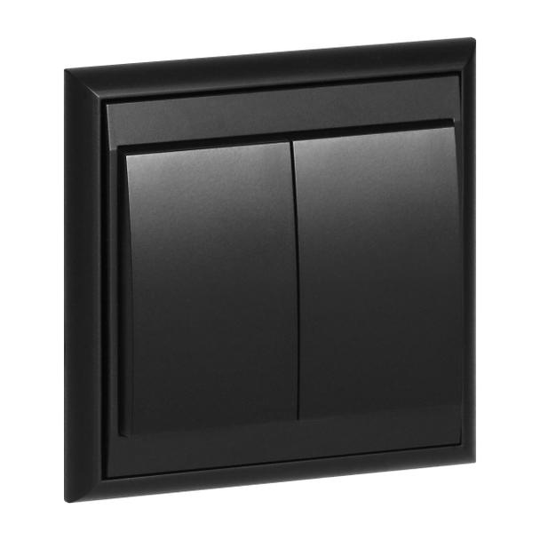 Łącznik podtynkowy świecznikowy Luna, 10A, 250V, WP-2L, czarny