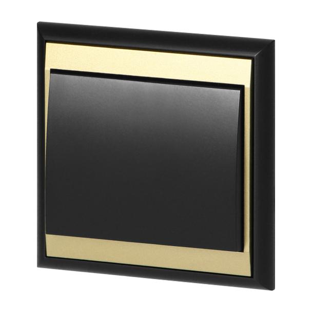 Przycisk dzwonek podtynkowy Luna, 10A, 250V, WP-6/7L, czarny/złoty
