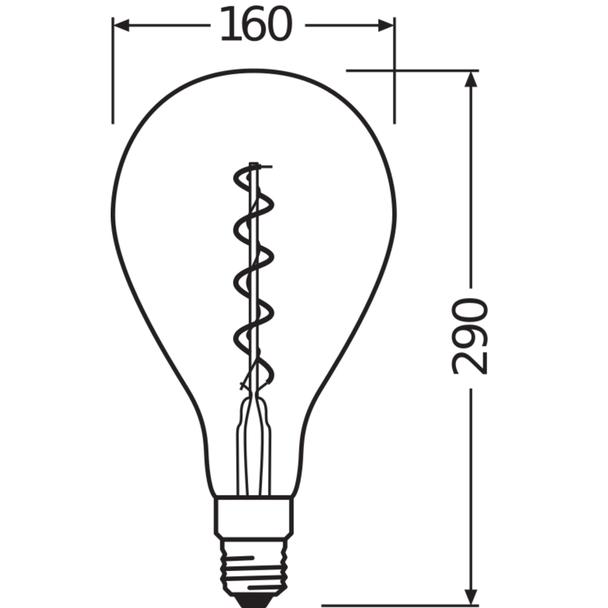 Lampa LED Vintage 1906 CL A160 Filament szkło przezroczyste GOLD 28 non-dim 5,5W 820 E27