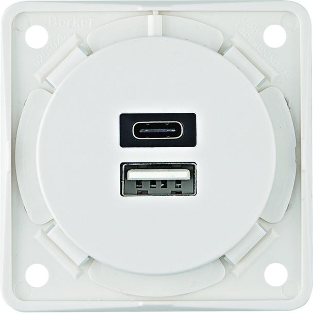 "Integro Gniazdo USB ładowania podwójne A+C, 230V, 3.0 A