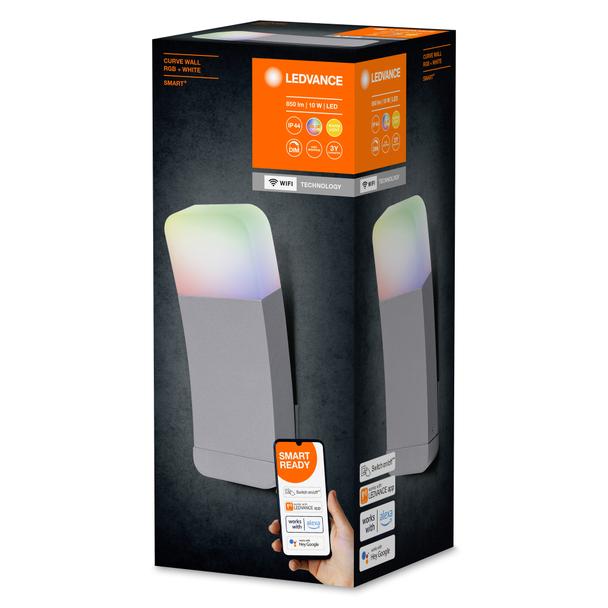Kinkiet LED INTELIGENTNY 9W RGB+W Srebrny SMART+ WiFi CURVE 4058075478350 LEDVANCE